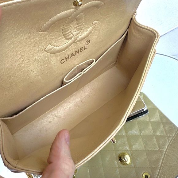 CHANEL CC CAVIAR LEATHER DOUBLE FLAP BAG GHW - Picture 11 of 16